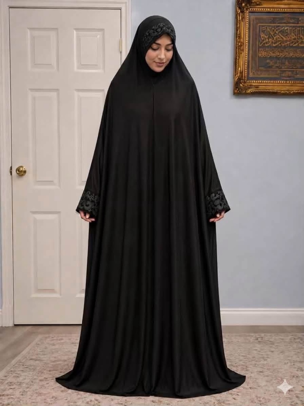 Women one piece prayer garment in deep gray
